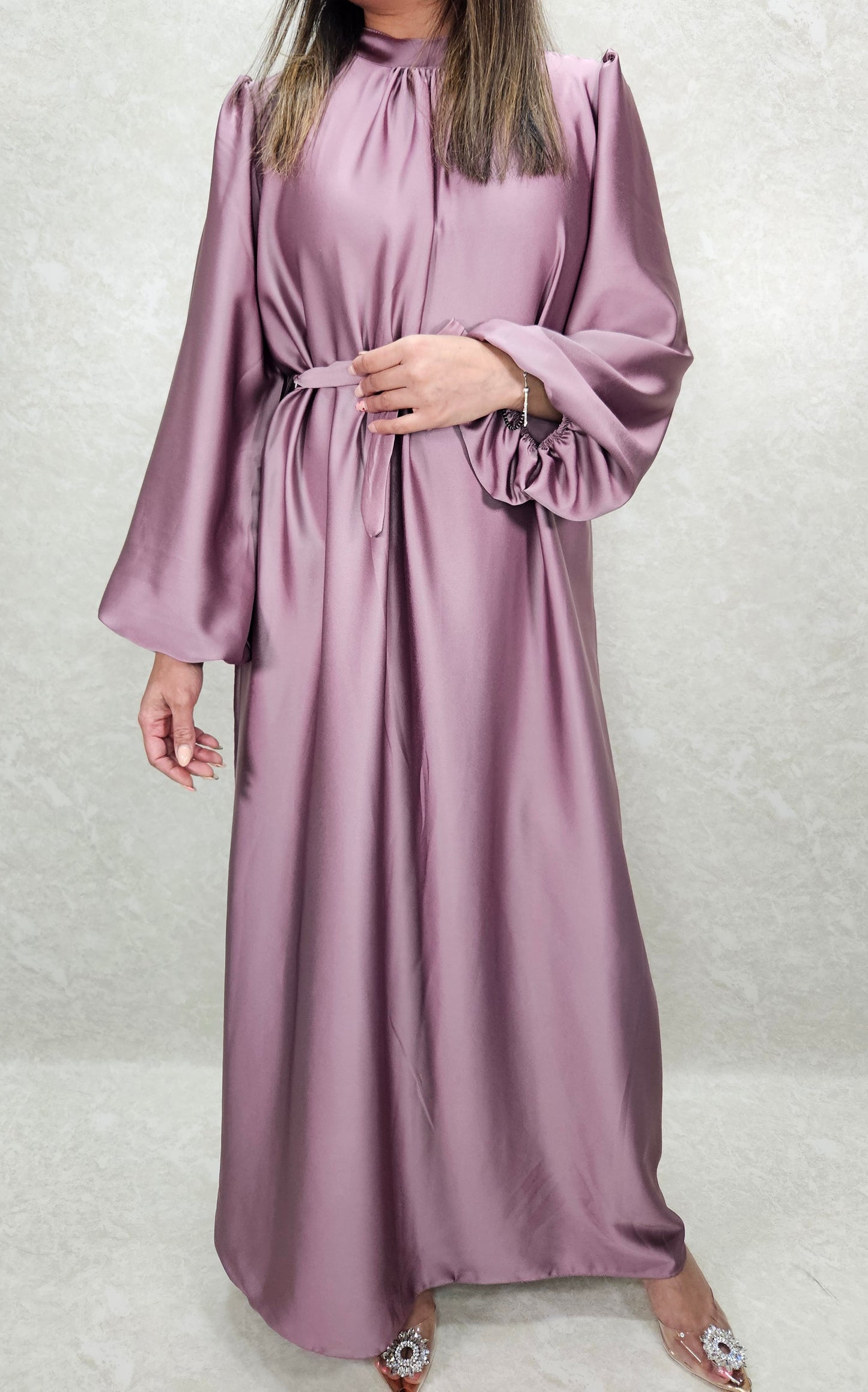 Satin modest dress