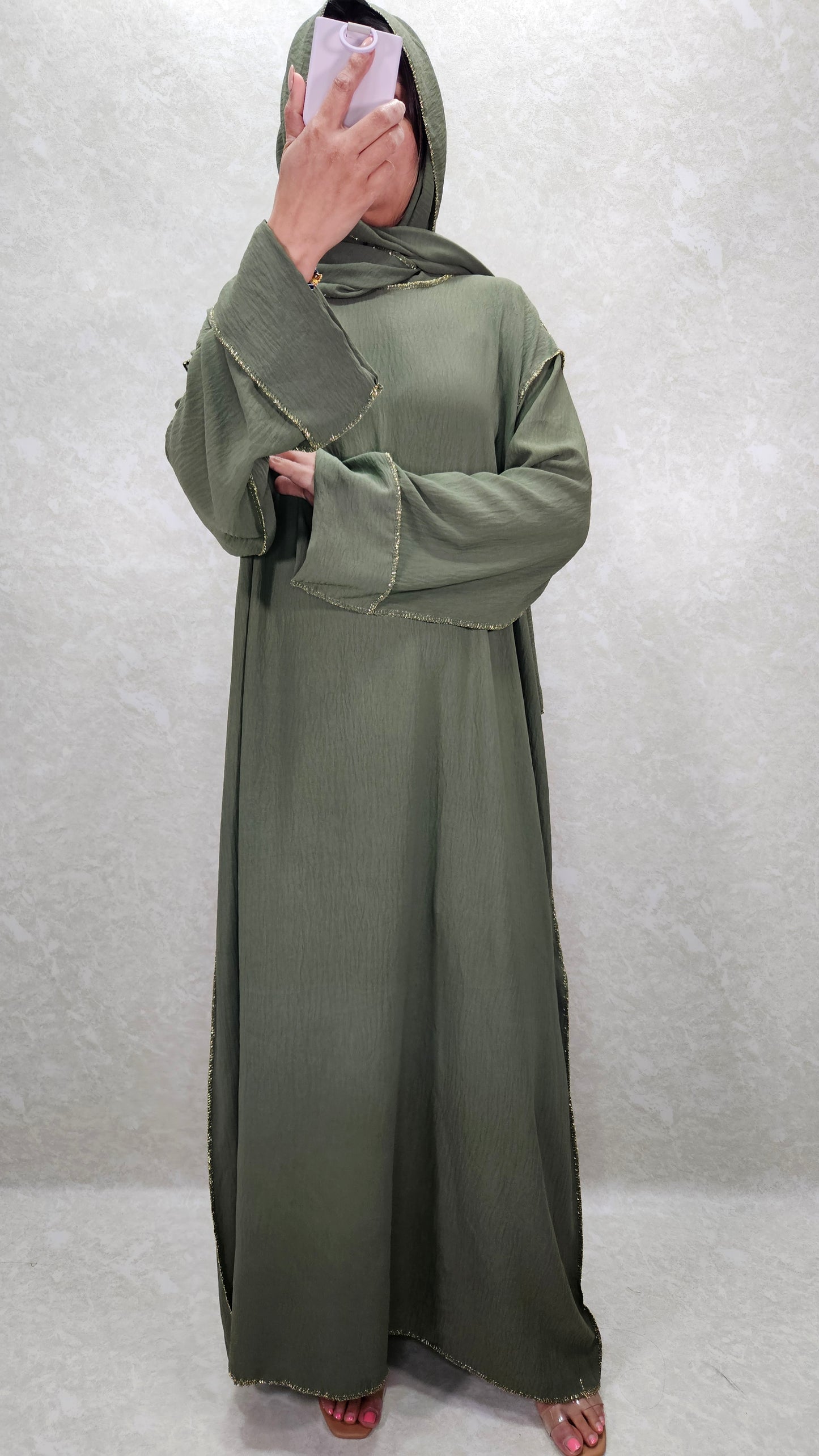 HOUSE OF DOLLS MODEST GREEN ABAYA