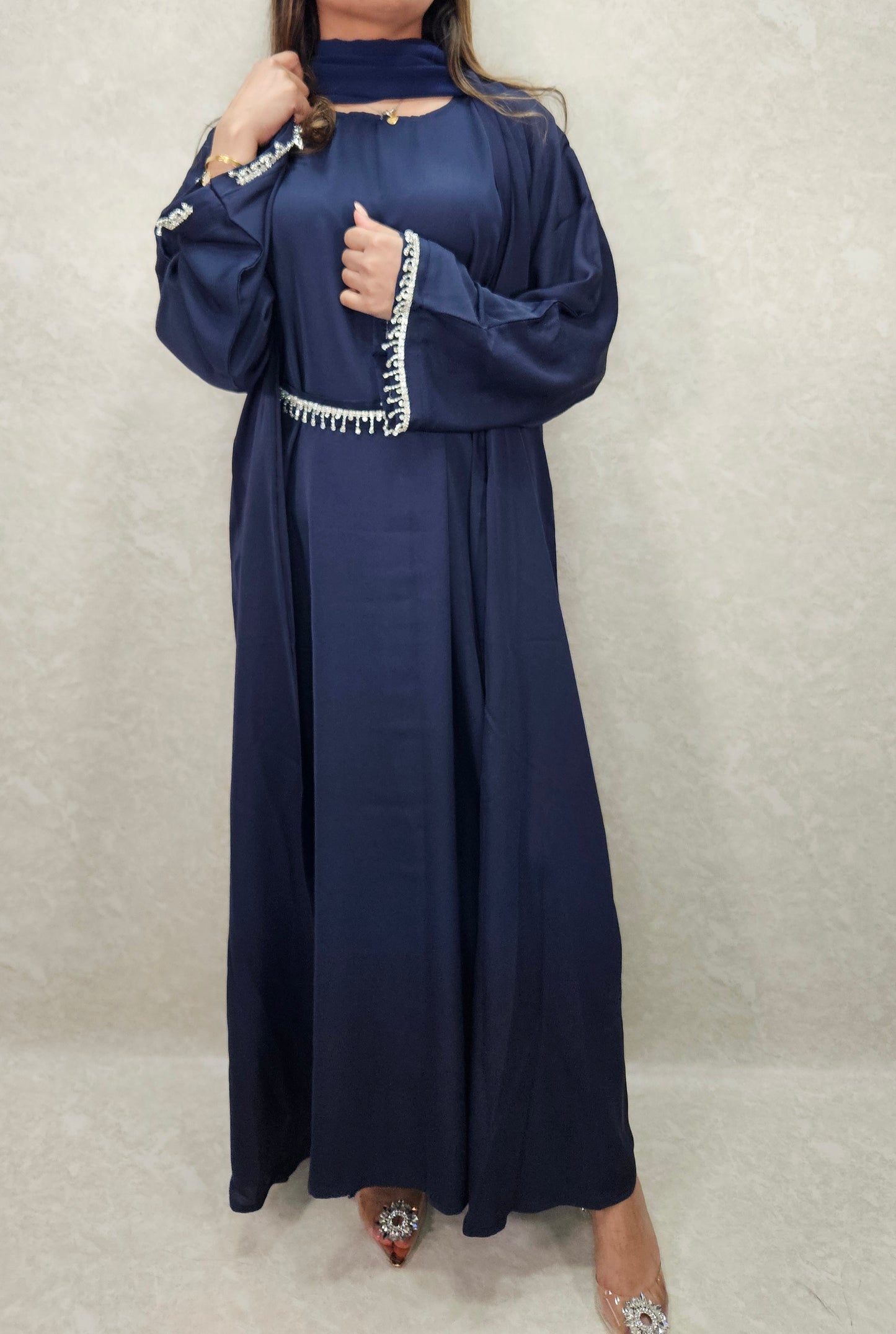 ROSALEE DIAMANTE ABAYA NAVY BLUE