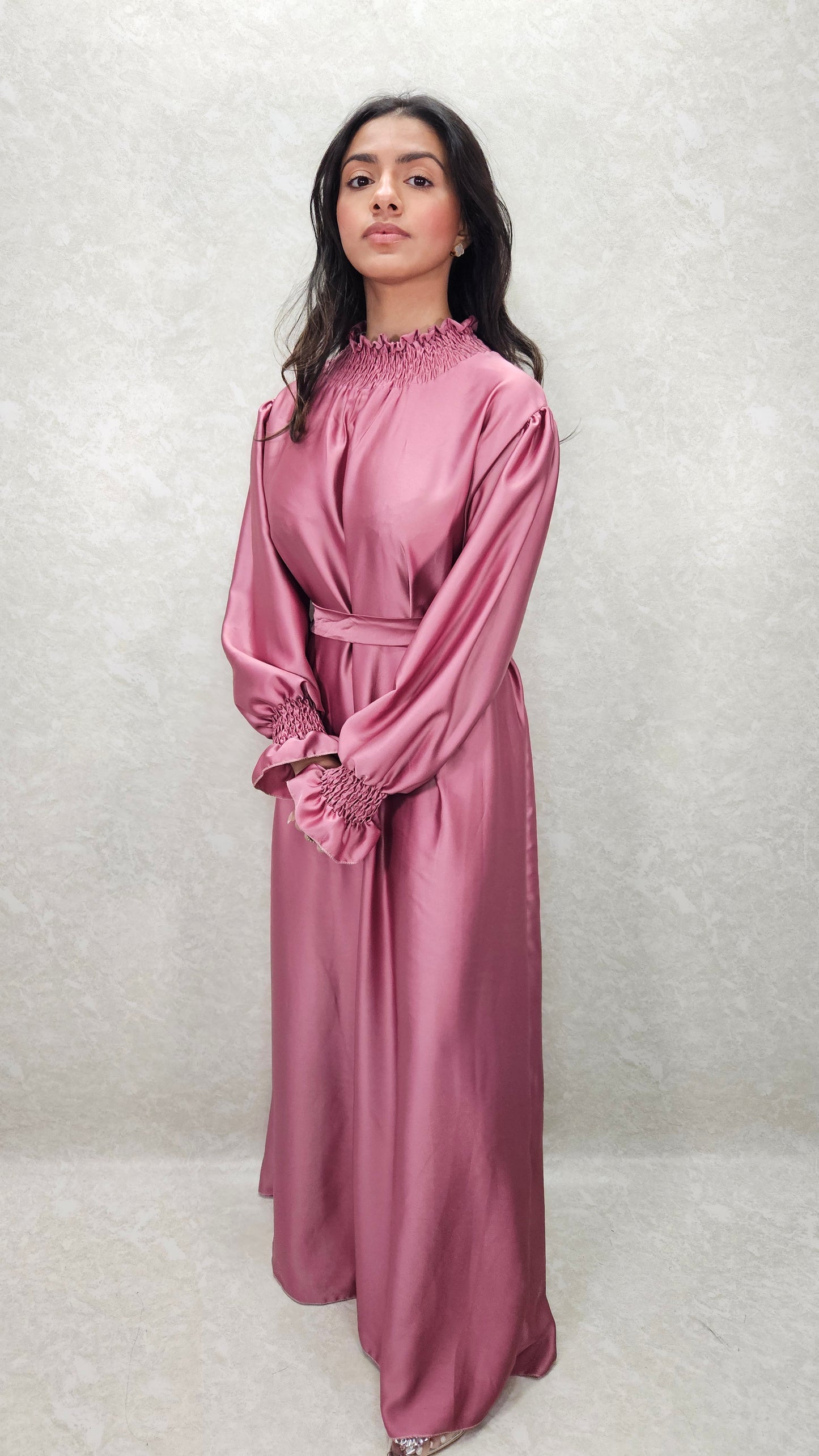 DIA SATIN DRESS IN PINK