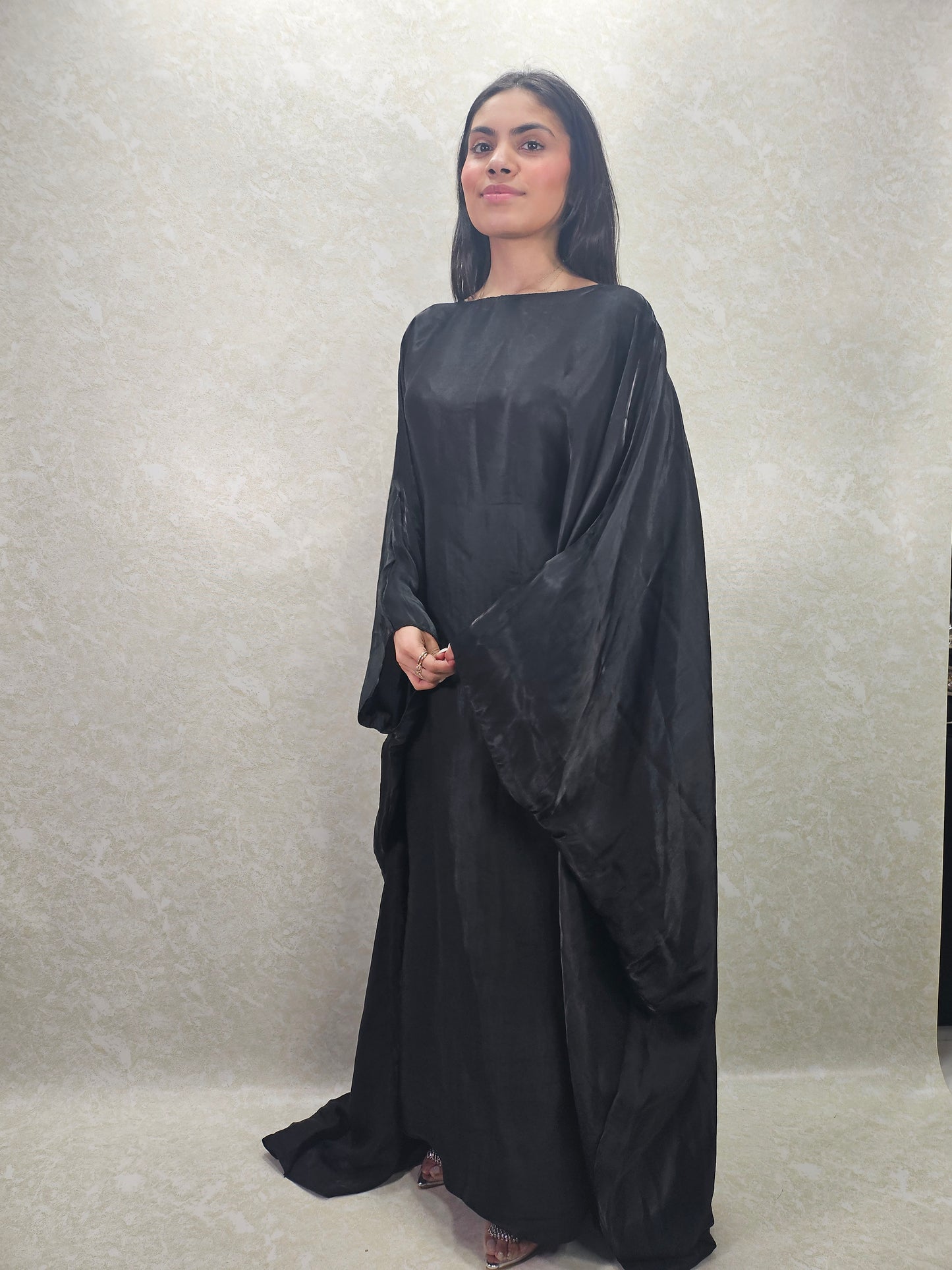 LOLITA SHIMMER KAFTAN DRESS BLACK