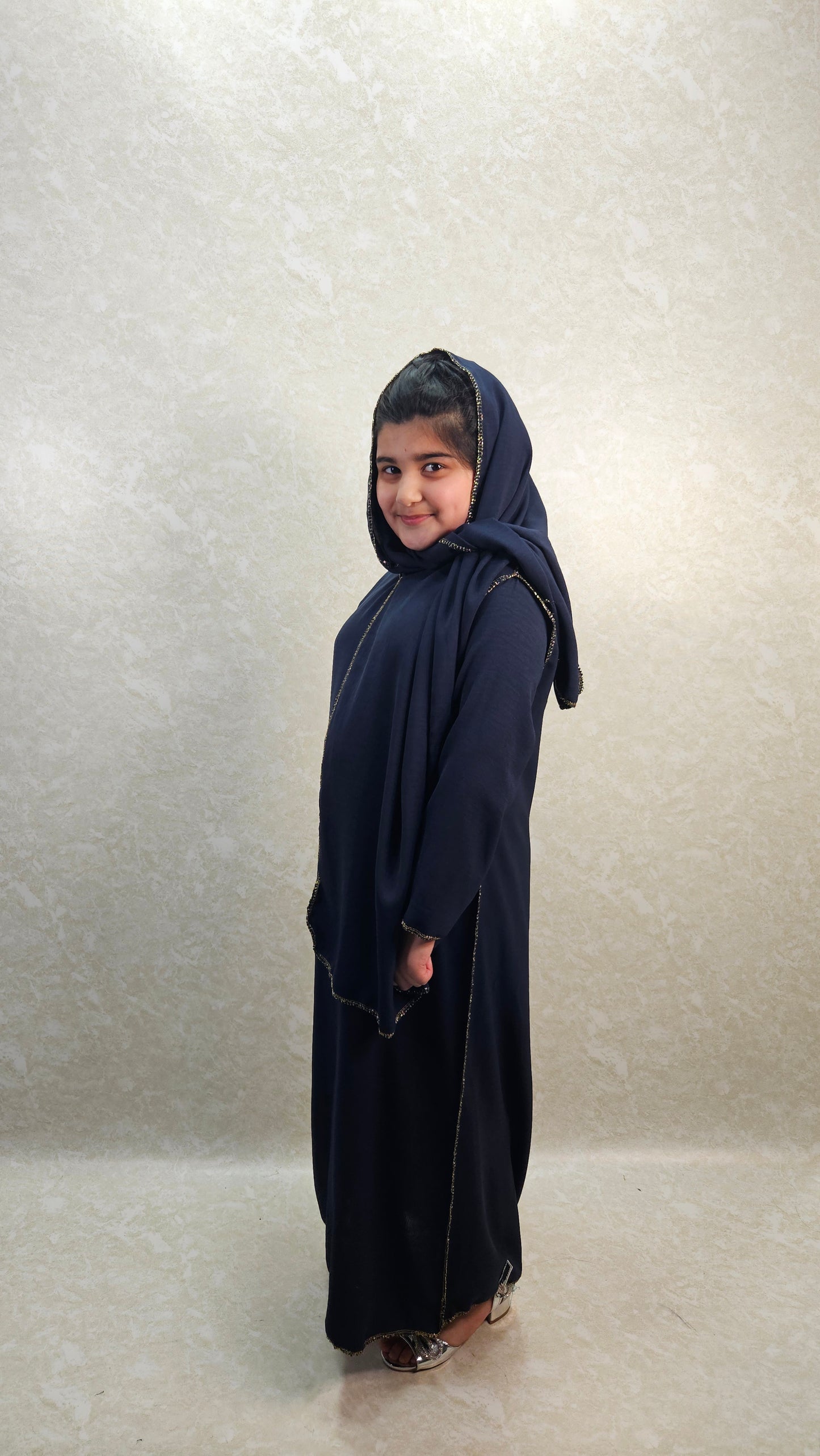 GIRLS NAVY BLUE ABAYA