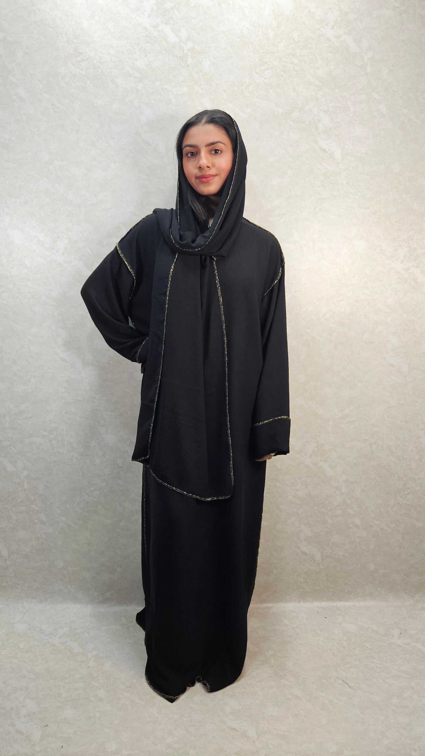 ABAYA DRESS GOLD TRIM