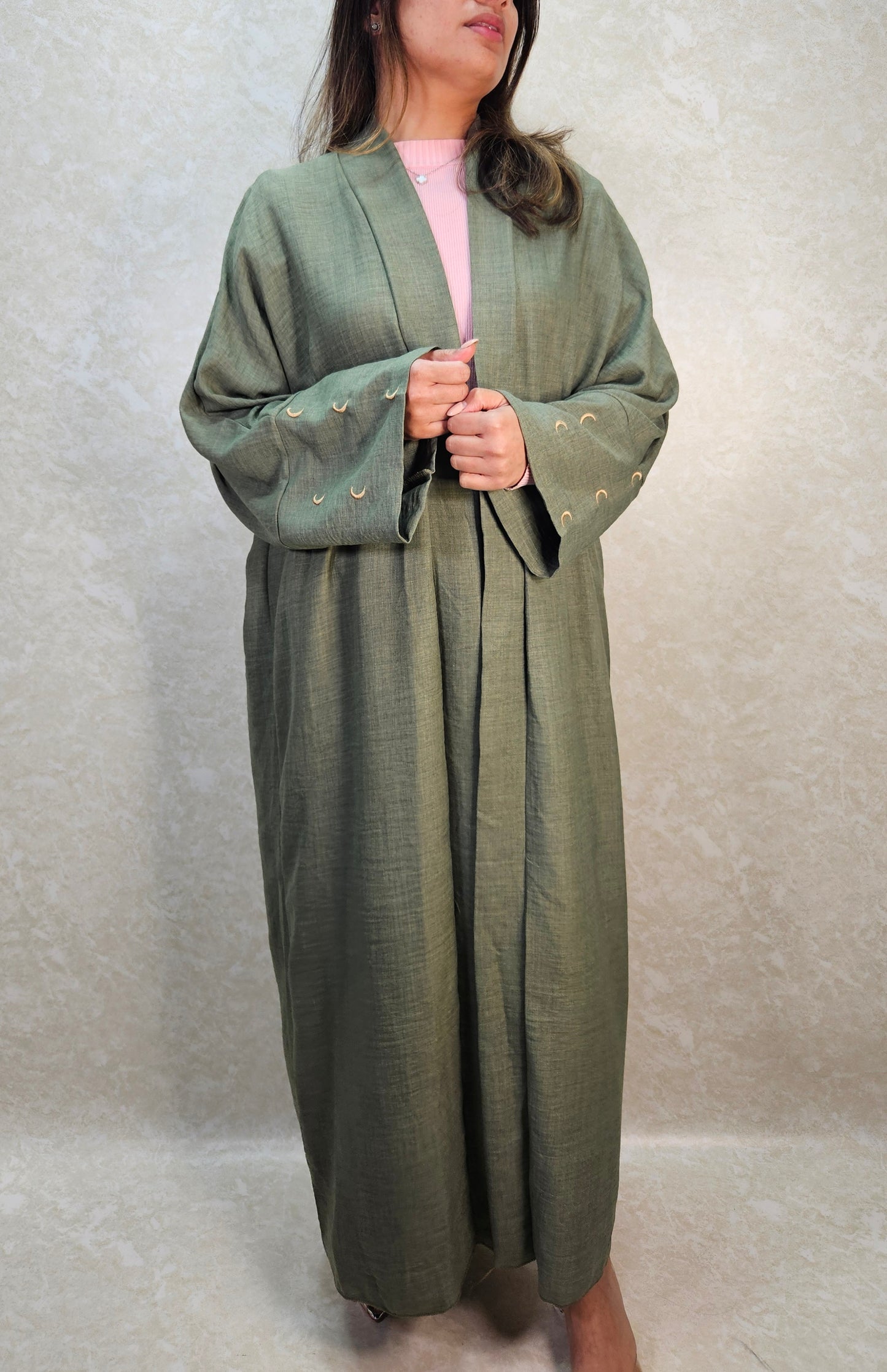 CHAND KIMONO ABAYA IN GREEN