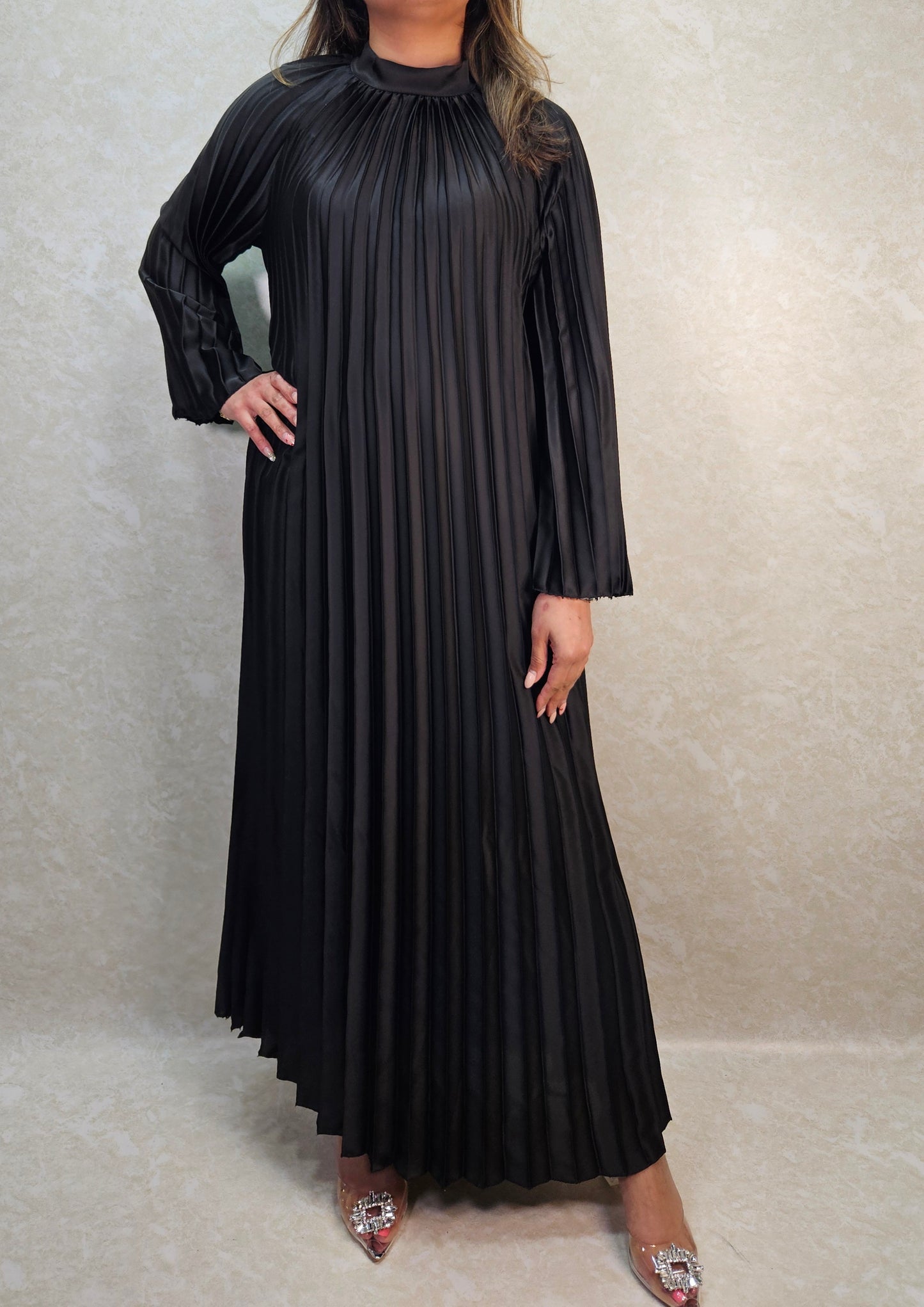 KOKO PLEATED DRESS BLACK