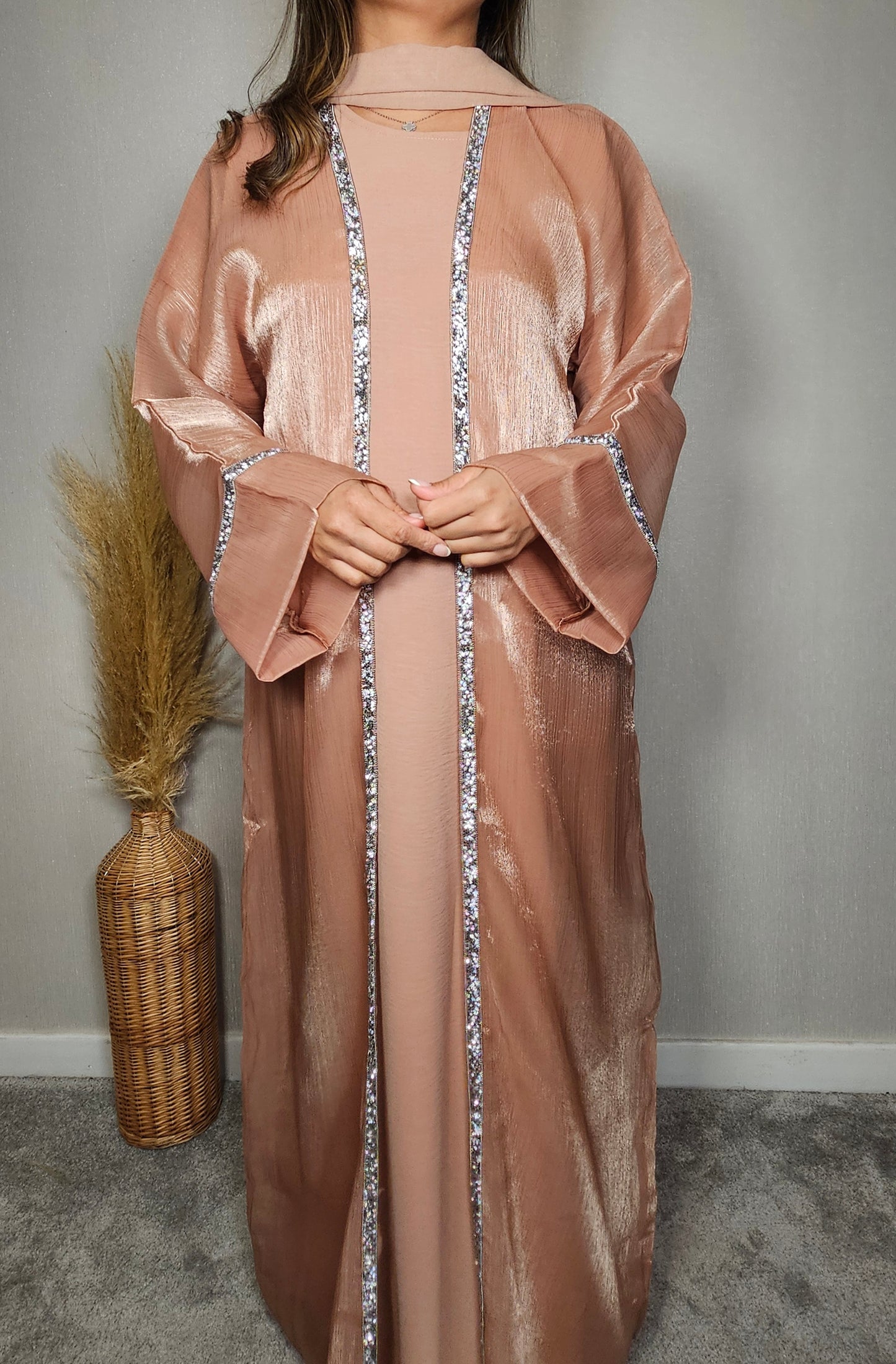 BELLA ABAYA DRESS PEACH