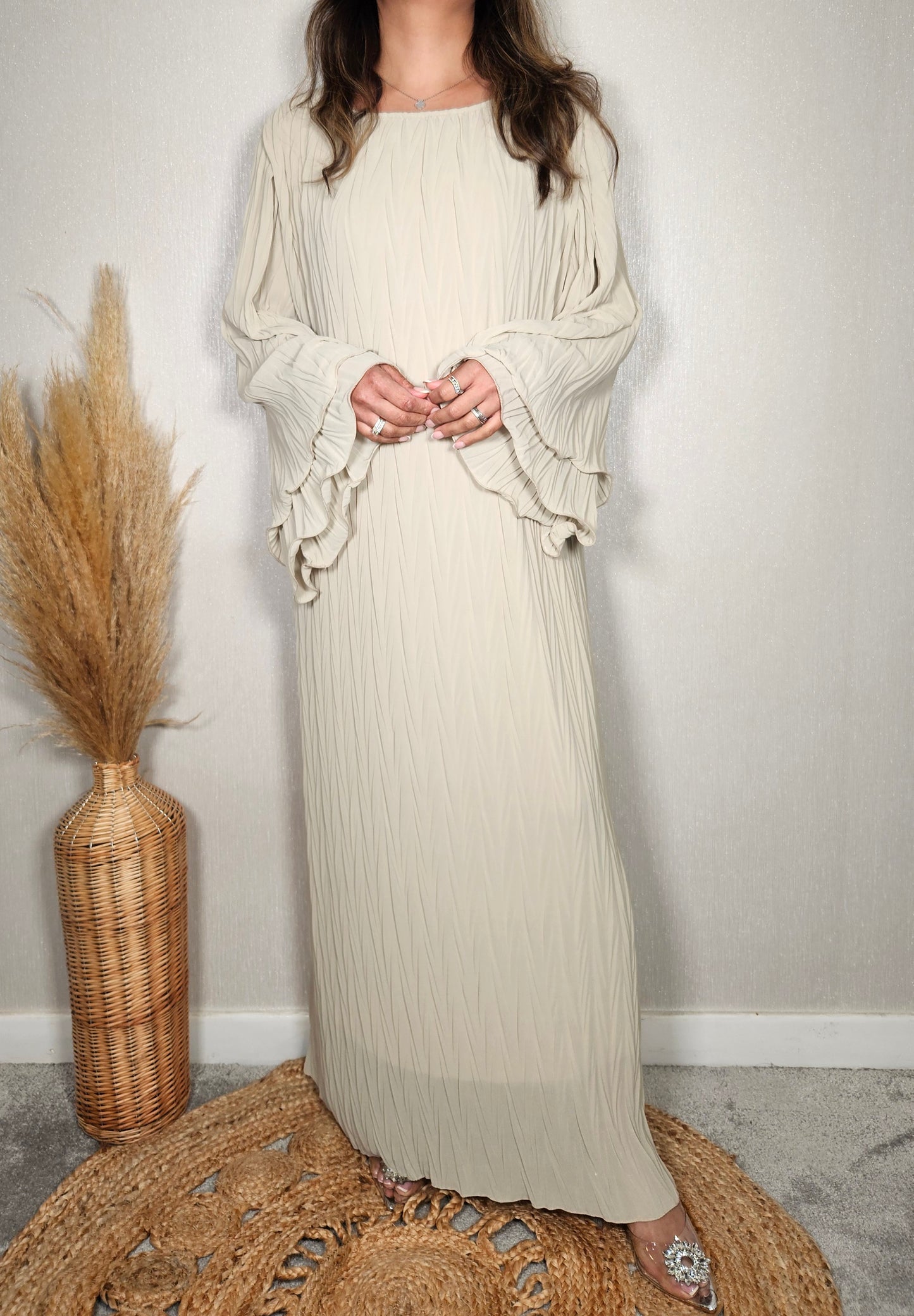 LILA RUFFLED MAXI BEIGE