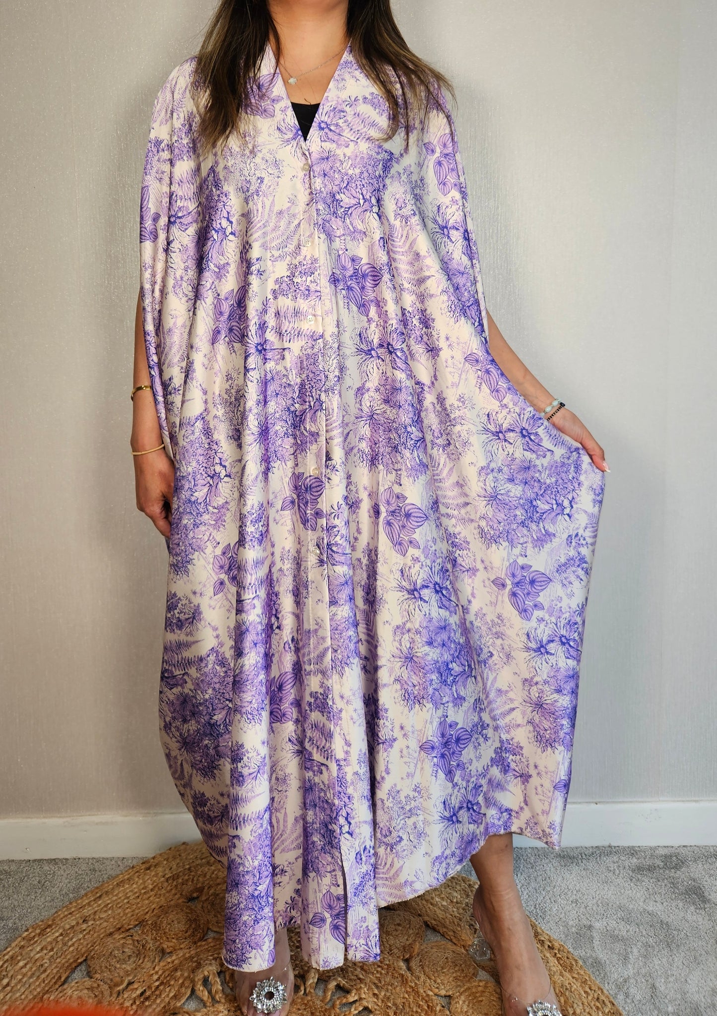 MAYA PRINTED DRESS IN PURPLE