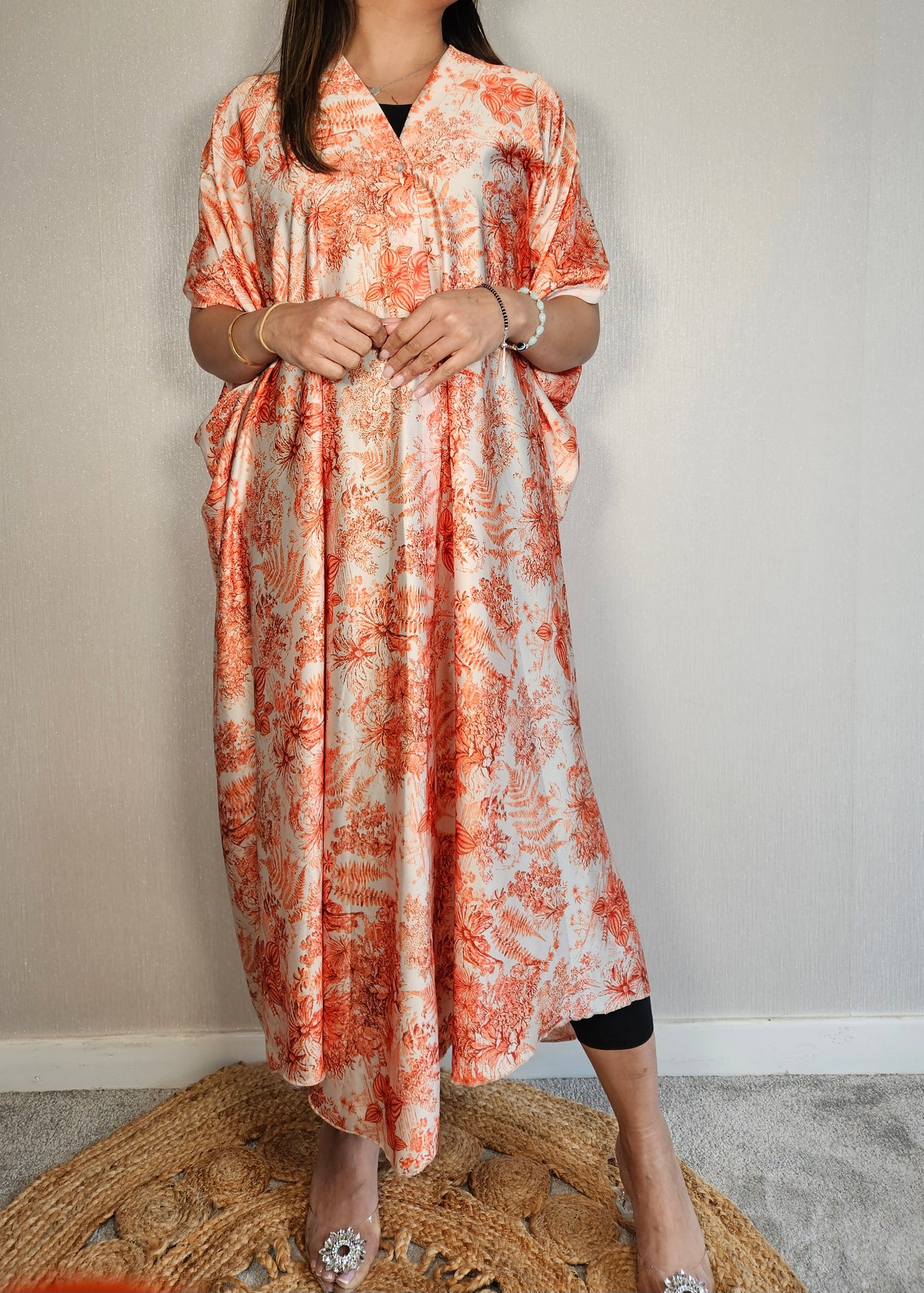 MAYA PRINTED DRESS IN ORANGE