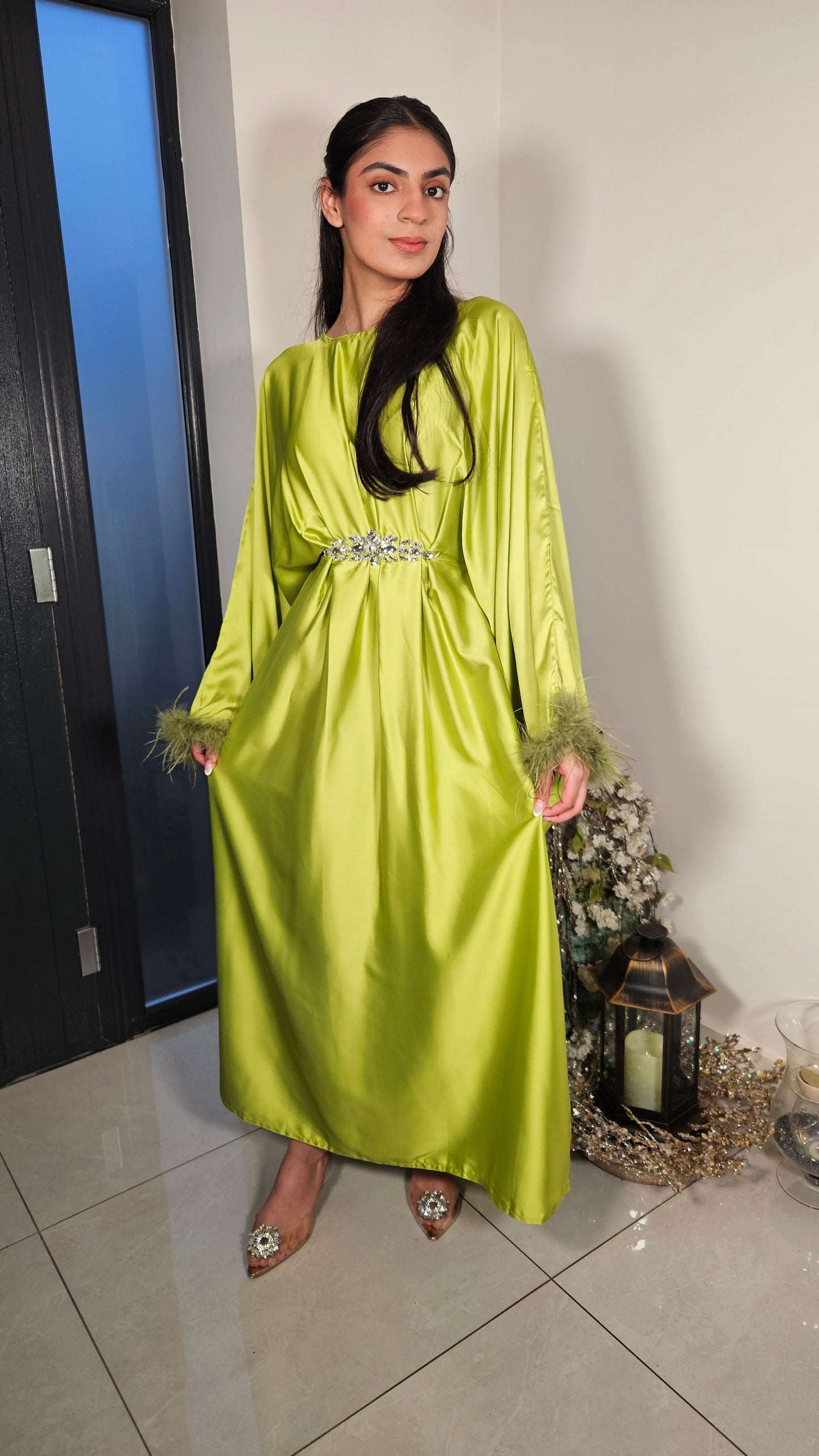 LEILA KAFTAN DRESS OLIVE