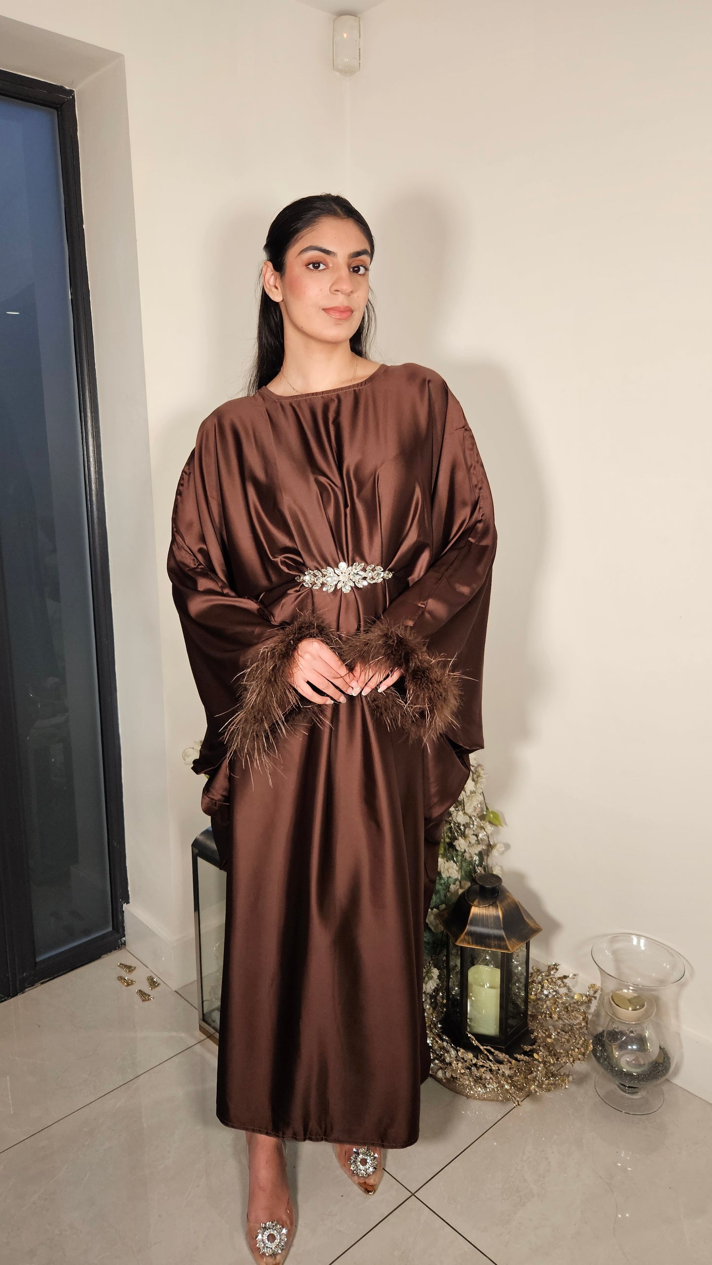 LEILA KAFTAN DRESS BROWN