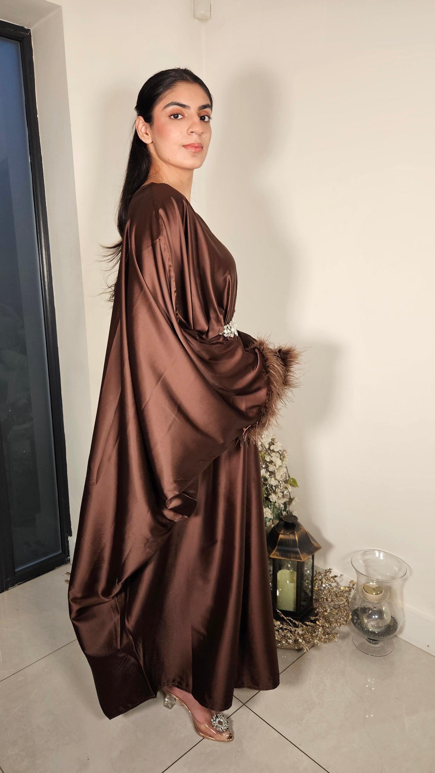 LEILA KAFTAN DRESS BROWN