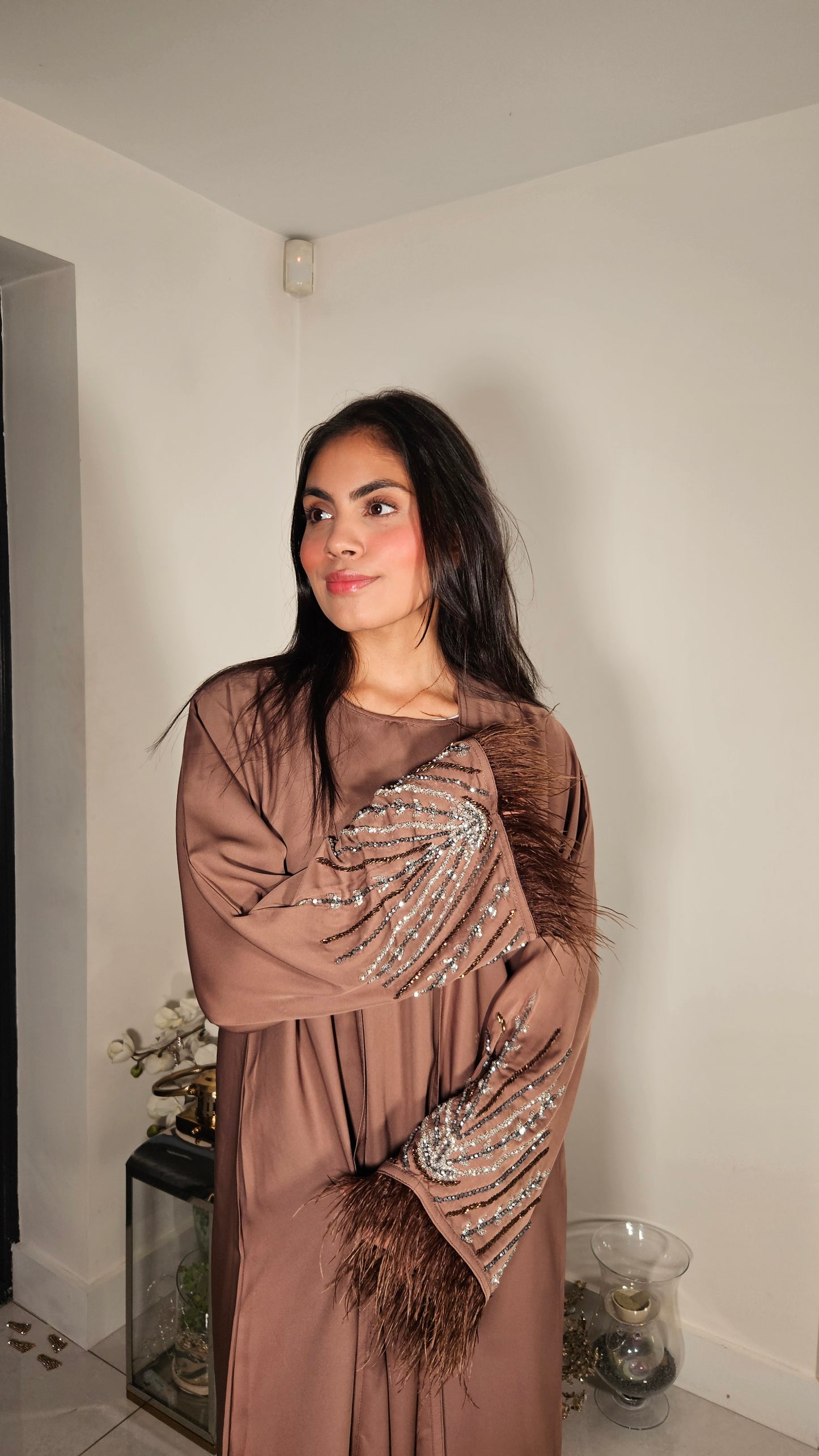 MIRA ABAYA DRESS BROWN