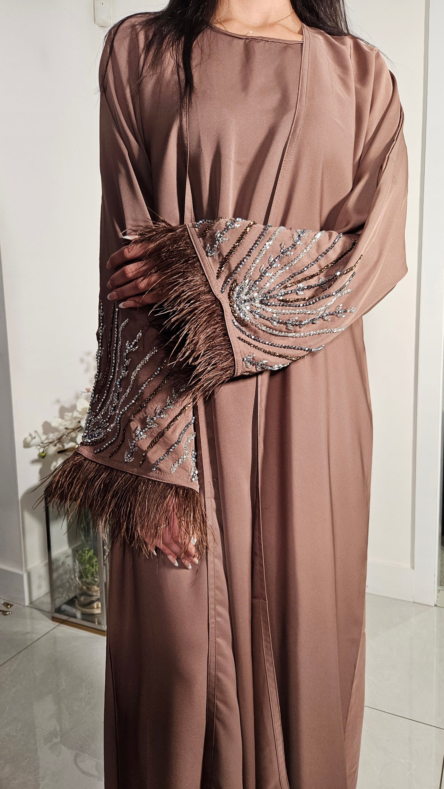 MIRA ABAYA DRESS BROWN