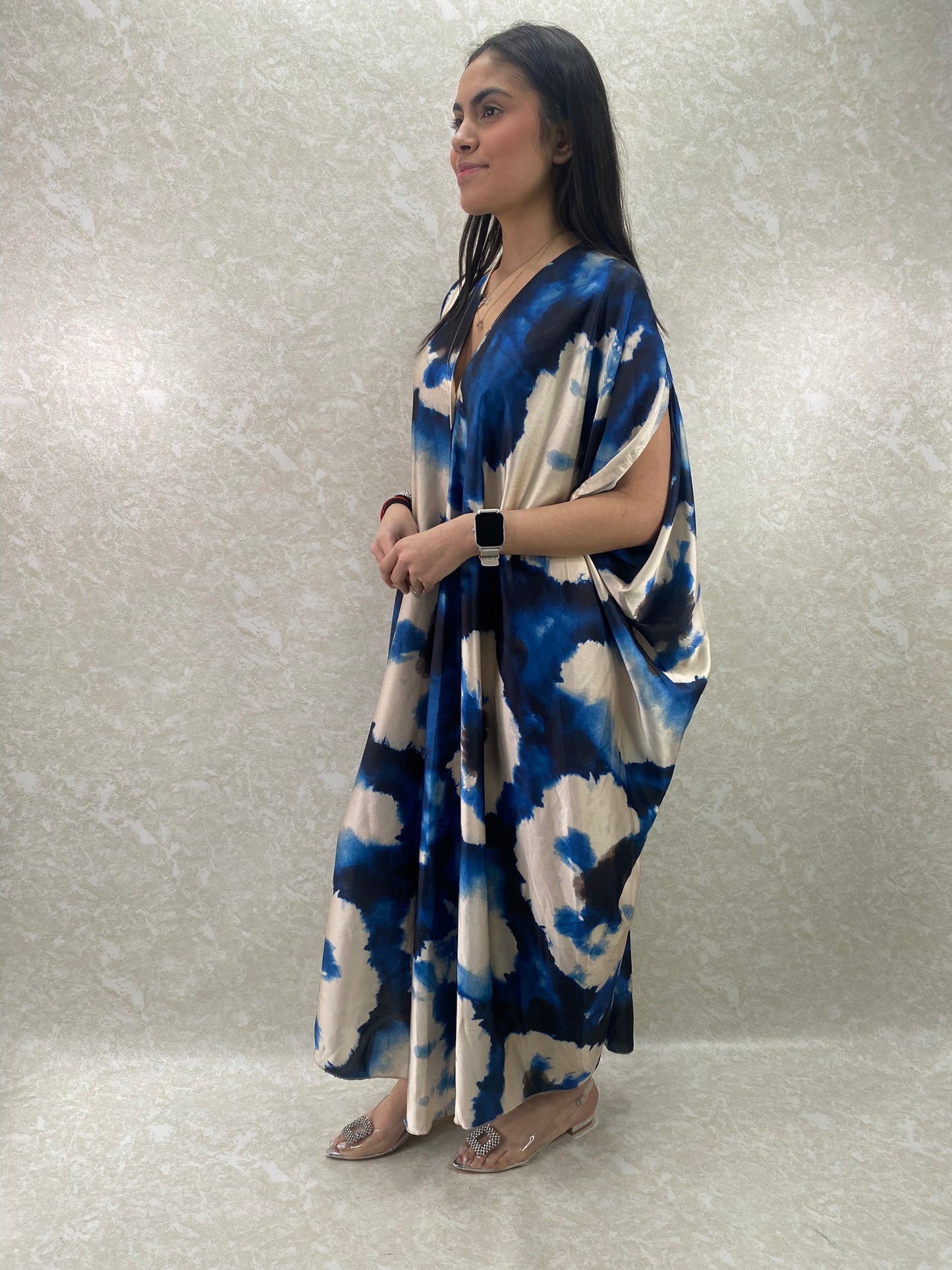 LIYA PRINTED DRESS IN BLUE