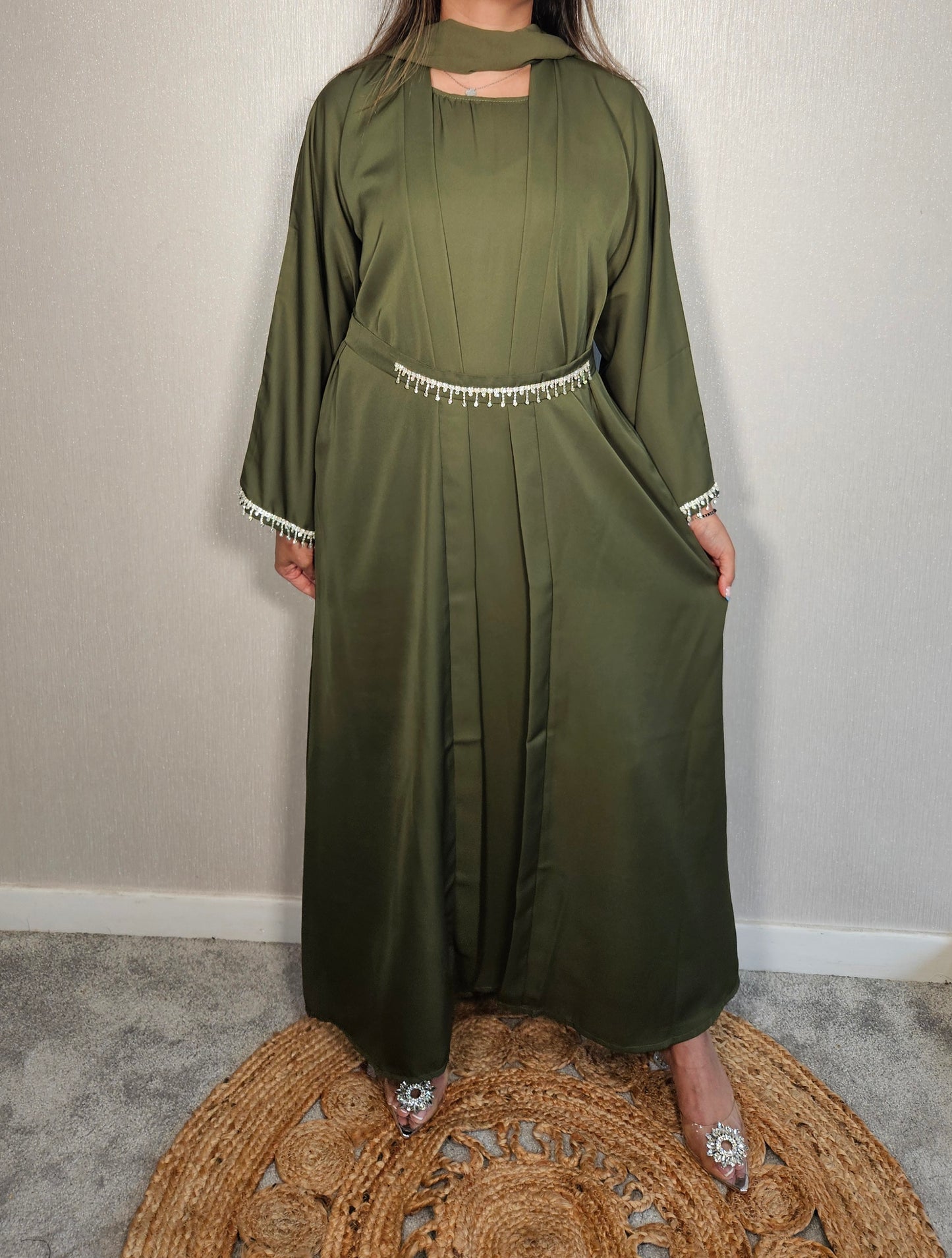 ROSALEE DIAMANTE ABAYA GREEN