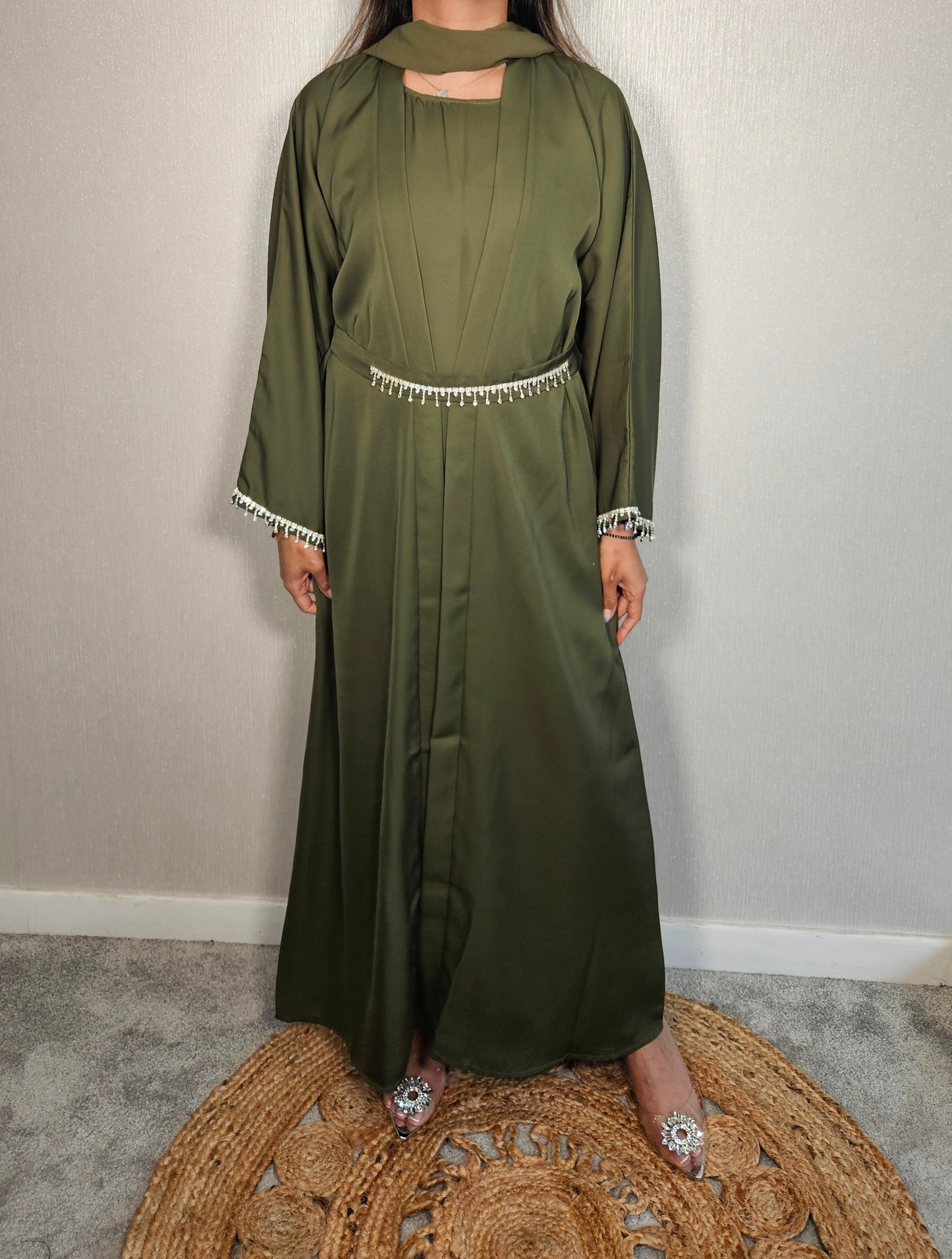 ROSALEE DIAMANTE ABAYA GREEN